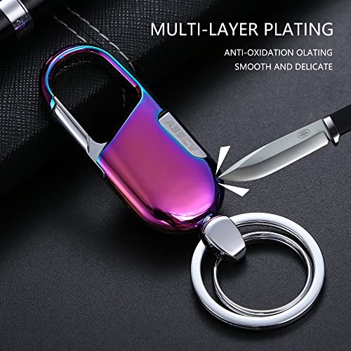 ASSCV Car Keys Keychain, Heavy Duty Keychains,Car Key Fob Accessory For Men and Women,With Elegant Metal Box (Rainbow colored)