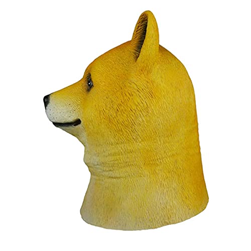 Trippy Lights Doge Coin Doge Token Adult Teen Large Boy Overhead Face Mask Latex Dog Mask