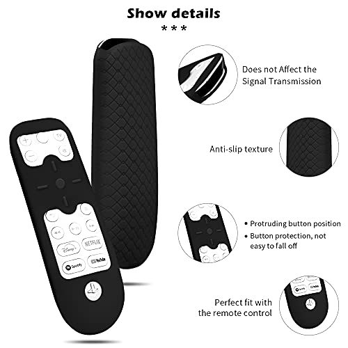 Silicone Protective Case Compatible for Sony ps5 Remote Skin case, Silicone Sleeve for Sony PS5 Remote Control, Shock Absorption Washable, Glow in The Dark for ps5 Remote Cover (Black)