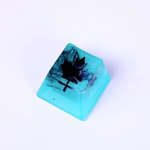 cho26key gaming keycaps for cherry mx switches(oem r4) hand made resin key caps… (ink ice maple leaf（r4）)