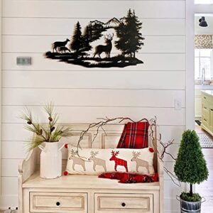 Remenna Cabin Decor Metal Deer Wall Art Rustic Wall Decor Hanging for Bathroom Living Room Bedroom Indoor Outdoor 22x13 Inches