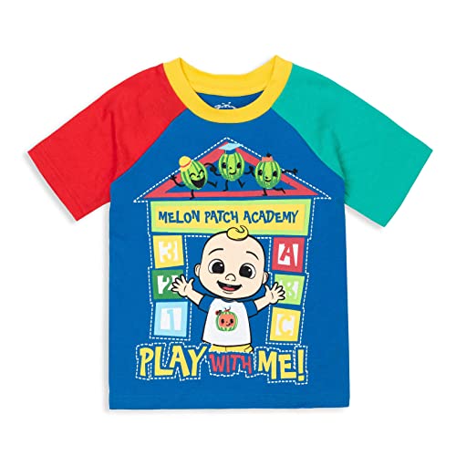 CoComelon JJ Toddler Boys 3 Pack Graphic Raglan T-Shirts 4T Multicolor