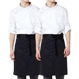 be the chef 2pack 1 pocket 4-color waist apron for chef, restaurant, pub, cafe, waiter, waitress, server (black)