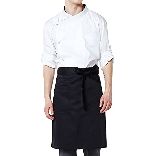 BE THE CHEF 2Pack 1 Pocket 4-Color Waist Apron for Chef, Restaurant, Pub, Cafe, Waiter, Waitress, Server (Black)