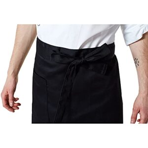 BE THE CHEF 2Pack 1 Pocket 4-Color Waist Apron for Chef, Restaurant, Pub, Cafe, Waiter, Waitress, Server (Black)