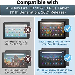 KuRoKo Case for All-New Amazon Fire HD 10 and Fire HD 10 Plus Tablet (Only Compatible with 11th Generation 2021 Release) - Ultra Lightweight Slim Shell Stand Cover Auto Wake/Sleep