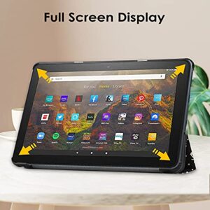 KuRoKo Case for All-New Amazon Fire HD 10 and Fire HD 10 Plus Tablet (Only Compatible with 11th Generation 2021 Release) - Ultra Lightweight Slim Shell Stand Cover Auto Wake/Sleep