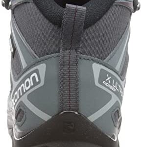 Salomon X Ultra Pioneer MID CLIMASALOMON Waterproof Hiking Boots for Women Trail Running Shoe, Ebony/Stormy Weather/Wine Tasting, 7.5