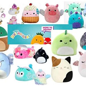 Squishmallow Official Kellytoy Mystery 4 Pack ~ 8 inch, 5 inch, 3.5 inch Clip and 2" Mini Squishville Set