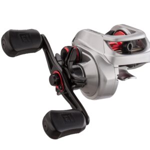 13 FISHING - Origin F1 Baitcast Reel - 6.6:1 Gear Ratio - Right Hand Retrieve (100 Size) (Fresh) - OF1-6.6-RH, Silver/Black/Red