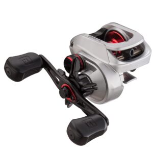 13 FISHING - Origin F1 Baitcast Reel - 6.6:1 Gear Ratio - Right Hand Retrieve (100 Size) (Fresh) - OF1-6.6-RH, Silver/Black/Red