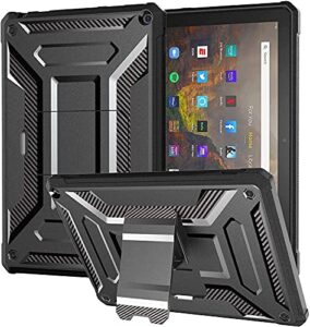 dj&rppq all-new fire hd 10 & fire hd 10 plus tablet case (only compatible with 11th generation tablet, 2021 release) lightweight armor series full cover with stand for amazon fire hd 10 2021 - black
