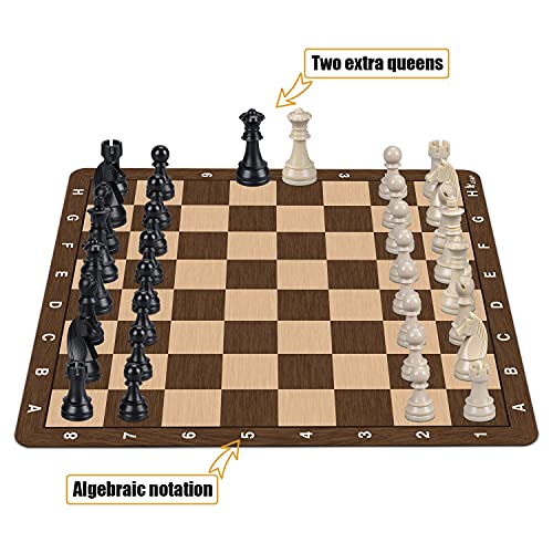 LEAP Chess Set Roll up with Board 1MM Supper Thickness | Portable Mousepad Silicone Material | Chess Pieces and Carrtying Bag | Non-Slip Fold Back or Roll up Gift Chess Set