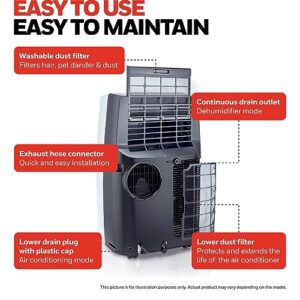Honeywell Portable Air Conditioner w Heat Pump, Dehumidifier & Fan, Cools & Heats Rooms Up to 700 Sq. Ft. w Remote & Advanced LED Display