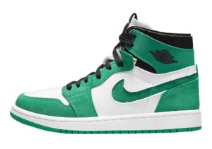 nike mens jordan 1 high zoom air cmft, stadium green black-white, 9