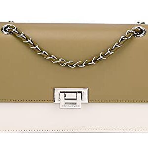 DAVID JONES New Season Party Chain Shoulder Crossbody Small Bag (Vert/Creamy White)