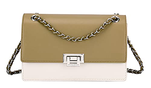 DAVID JONES New Season Party Chain Shoulder Crossbody Small Bag (Vert/Creamy White)