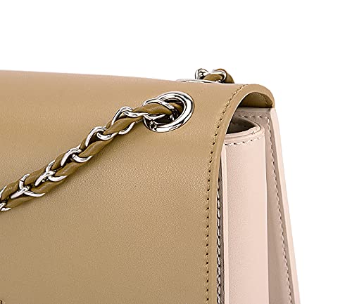 DAVID JONES New Season Party Chain Shoulder Crossbody Small Bag (Vert/Creamy White)