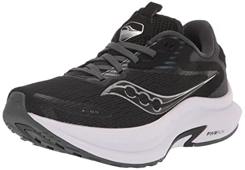 Saucony Women's AXON 2 Running Shoe, Black/White, 7.5