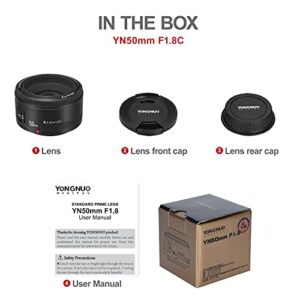 YONGNUO YN50mm F1.8, Standard Prime Auto Focus Lens for Canon Full Frame SLR EF Mount Cameras