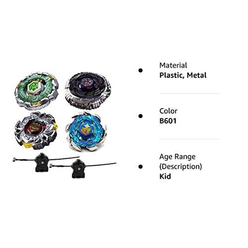 Burst Battle Metal Fusion Turbo Evolution Set with 4D Launcher Set Toys for Prime Boys Pegasus Battling Top