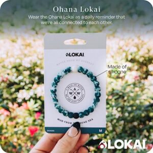 Lokai Hawaiian Silicone Beaded Bracelet for Women & Men, The Surf Collection - Ohana, (Large, 7 Inch Circumference) - Silicone Jewelry Fashion Bracelet Slides-On for Comfortable Fit