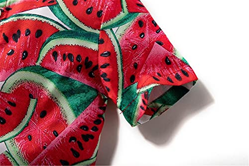 Unique Baby Boys Fun Watermelon Print Short Sleeve Polo Shirts, Red, 12-18 Months = Tag 90