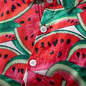 Unique Baby Boys Fun Watermelon Print Short Sleeve Polo Shirts, Red, 12-18 Months = Tag 90