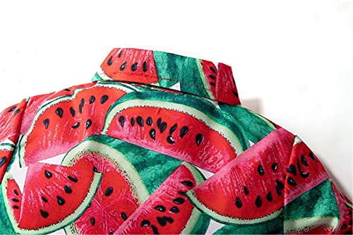 Unique Baby Boys Fun Watermelon Print Short Sleeve Polo Shirts, Red, 12-18 Months = Tag 90