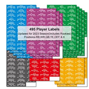 2023 Fantasy Football Draft Board Kit 12 Teams 20 Rounds with 528 Player Sticker Labels