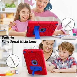 Grifobes for iPad 6th/5th Generation Cases 2018/2017, iPad Air 2 Case 2014 9.7 inch, Heavy Duty Shockproof Rugged Protective iPad 5 6 Gen 9.7" Case with Stand for Kids Boys Children (Red+Blue)