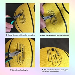 10 Basketball Valves, Leak Repair Kit for Balls, Sports Ball Doctor (Inflatable Ball Nozzle, Needle-Nose Pliers, Crochet Hook, Diagonal Pliers, Air Needle), For Basketball, Football, Volleyball