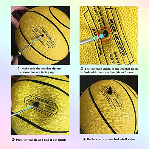 10 Basketball Valves, Leak Repair Kit for Balls, Sports Ball Doctor (Inflatable Ball Nozzle, Needle-Nose Pliers, Crochet Hook, Diagonal Pliers, Air Needle), For Basketball, Football, Volleyball