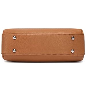 DAVID - JONES INTERNATIONAL. Lightweight Convertible Crossbody Bag Shoulder Bag with 3 Zip Pockets,Vegan Leather Soft Casual Travel Handbags,Small Size Brown Women Purse