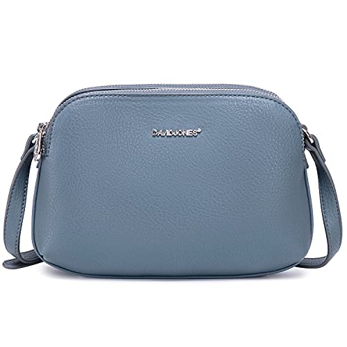 DAVID - JONES INTERNATIONAL. Crossbody Bag for Women, Small Shoulder Purses and Handbags with Vegan Leather, Casual Functional Everyday Purse with Adjustable Strap,Navy Blue Bags