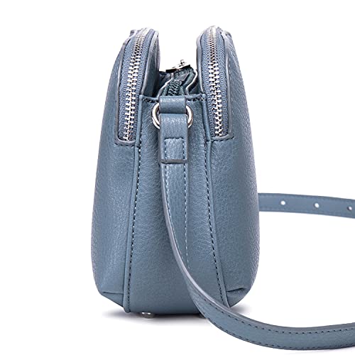 DAVID - JONES INTERNATIONAL. Crossbody Bag for Women, Small Shoulder Purses and Handbags with Vegan Leather, Casual Functional Everyday Purse with Adjustable Strap,Navy Blue Bags