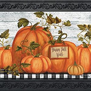 Briarwood Lane Happy Fall Y'all Pumpkins Primitive Doormat Autumn Indoor Outdoor 30" x 18"