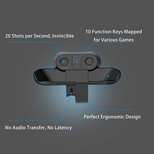 PS4 Controller Paddles, Durable PS4 Back Button Attachment Support for TURBO Burst function, Back Button Attachment/Turbo Function FPS, for PS4 controller