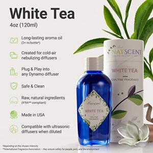 Natscent Plug & Play White Tea Fragrance Oil Bottle Replacement for Dynamo Aromatherapy Diffuser, Luxurious and Upscale Aroma Oils - 4 oz. (120 ml.)