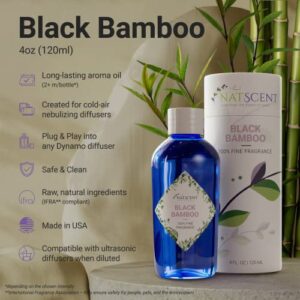 Natscent Plug & Play Black Bamboo Fragrance Oil Bottle Replacement for Dynamo Aromatherapy Diffuser, Luxurious and Relaxing Aroma Oils - 4 oz. (120 ml.)