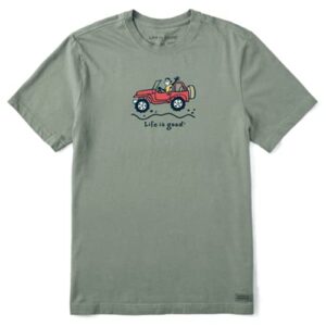life is good men's crusher crew neck t-shirt (off-road jake - moss green, large)