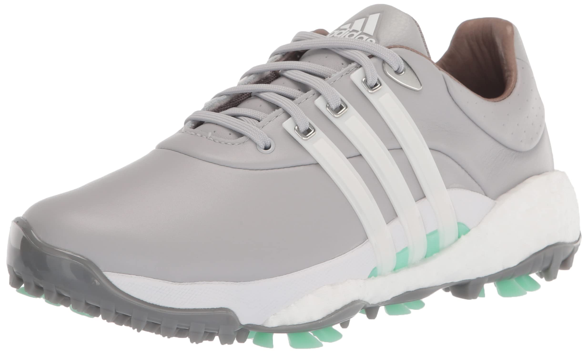 adidas Women's TOUR360 22 Golf Shoes, Grey Two/Footwear White/Pulse Mint, 9