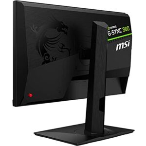 MSI Oculux NXG253R, 25" Gaming Monitor, 1920 x 1080 (FHD), Rapid IPS, 1ms, 360Hz, G-Sync, HDMI, Displayport, Tilt, Swivel, Height Adjustable, Pivot