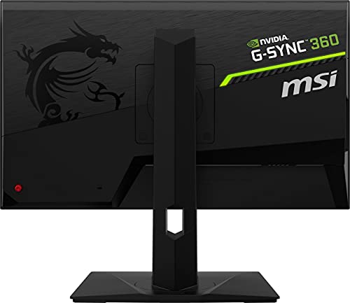 MSI Oculux NXG253R, 25" Gaming Monitor, 1920 x 1080 (FHD), Rapid IPS, 1ms, 360Hz, G-Sync, HDMI, Displayport, Tilt, Swivel, Height Adjustable, Pivot