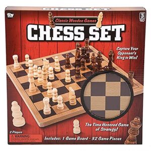 Classic Wooden Board Games, Great for Prizes, 10" (10" Wooden Chess)