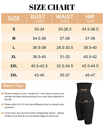 FeelinGirl Tummy Control Shapewear Shorts for Women High Waisted Body Shaper Waist Trainer Leggings with Pockets