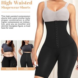 FeelinGirl Tummy Control Shapewear Shorts for Women High Waisted Body Shaper Waist Trainer Leggings with Pockets