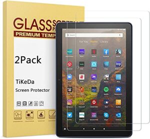 [2 pack]-tikeda screen protector for amazon kindle fire hd 10 2021 tablet /fire hd 10 plus/fire hd 10 kids/fire hd 10 kids pro tablet [2021 release 11th generation 10.1inch]tempered glass high definition