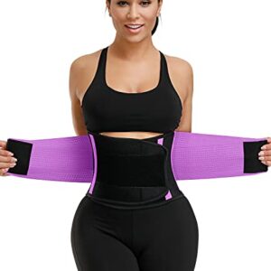 KOOCHY Waist Trainer Belt for Women-Waist Cincher Trimmer Weight Loss Belt-Tummy Control Slimming Body Shaper Belt (Z1-Purple, Small)