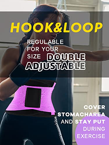 KOOCHY Waist Trainer Belt for Women-Waist Cincher Trimmer Weight Loss Belt-Tummy Control Slimming Body Shaper Belt (Z1-Purple, Small)